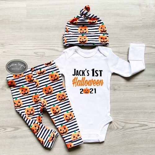 Baby Boy First Halloween Outfit Personalized My 1st Etsy