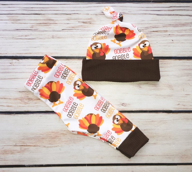 Brown Infant Bodysuit Baby Boy/'s Thanksgiving Outfit Set Leggings And Hat With Turkeys Hospital Set Baby Boys First Thanksgiving Outfit