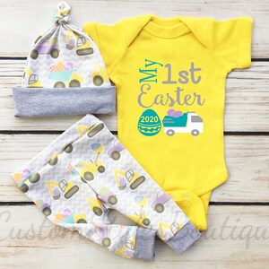 baby boy yellow easter outfit