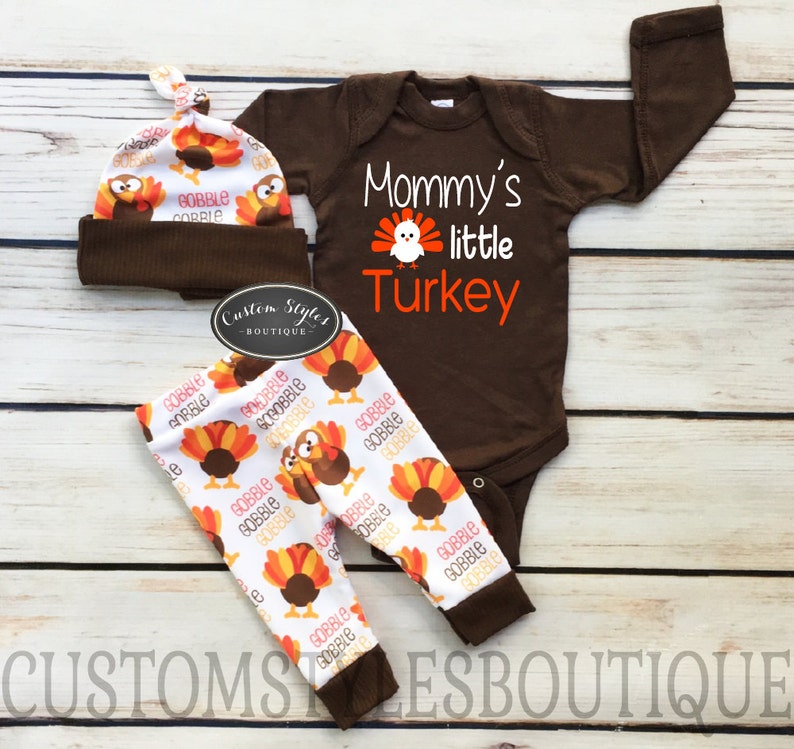 Brown Infant Bodysuit Baby Boy/'s Thanksgiving Outfit Set Leggings And Hat With Turkeys Hospital Set Baby Boys First Thanksgiving Outfit