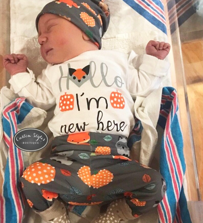 Gender Neutral Coming Home Outfit Grey Woodland Animals With Etsy