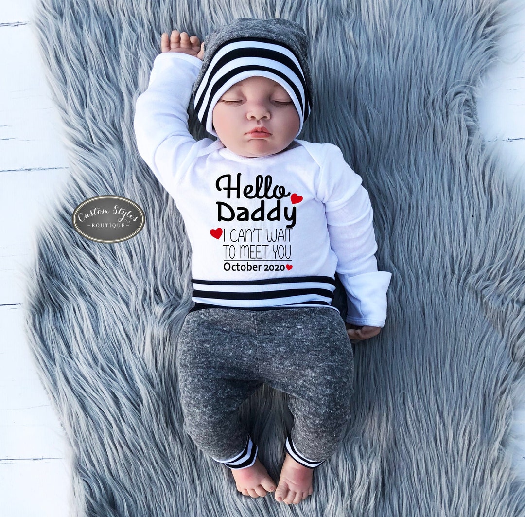 Baby Announcement Outfit Newborn Baby Boy Baby Gift Baby Etsy