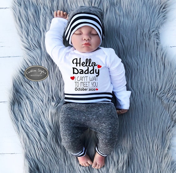 Baby Announcement Outfit Newborn Baby Boy Baby Gift Baby Etsy