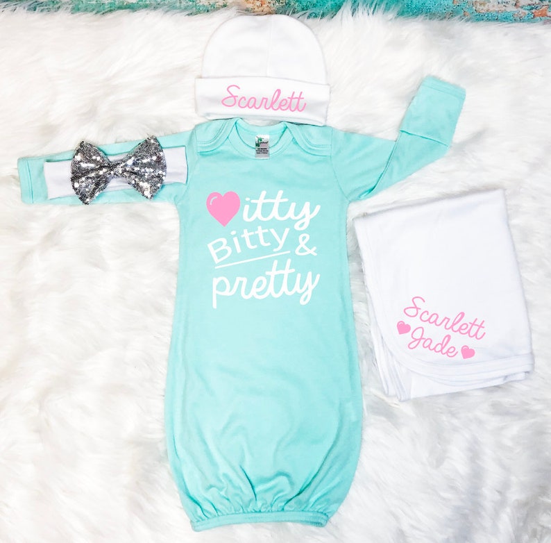 baby girl receiving outfit