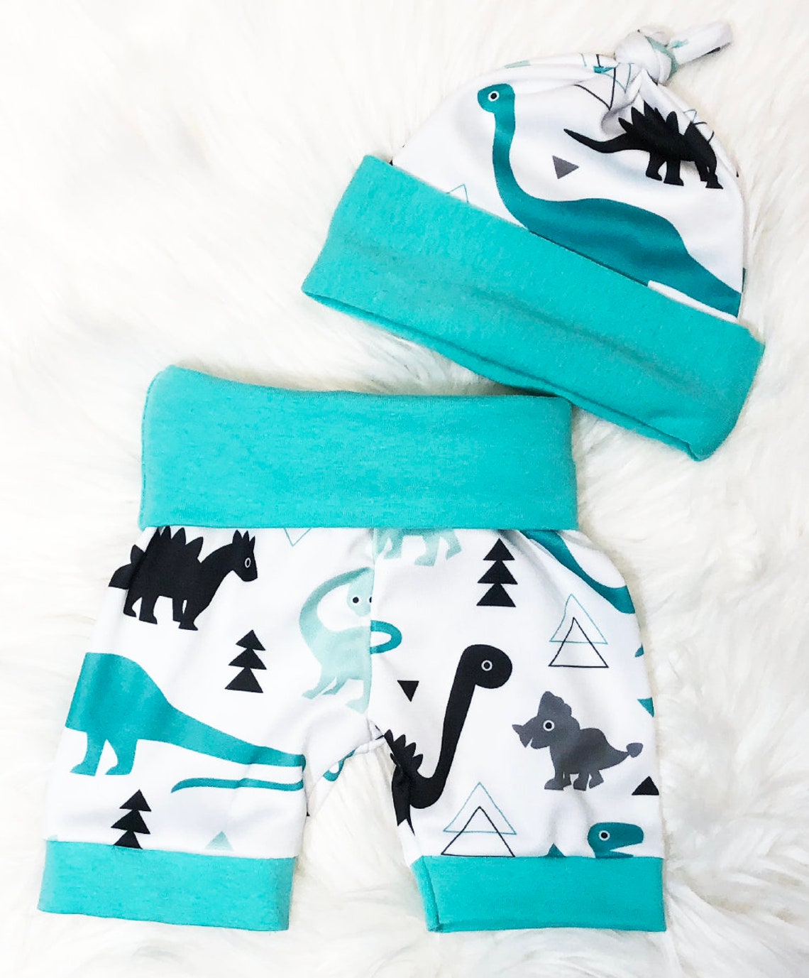 Newborn Baby Boy Personalized Outfit Dinosaur Shorts & Hat Etsy
