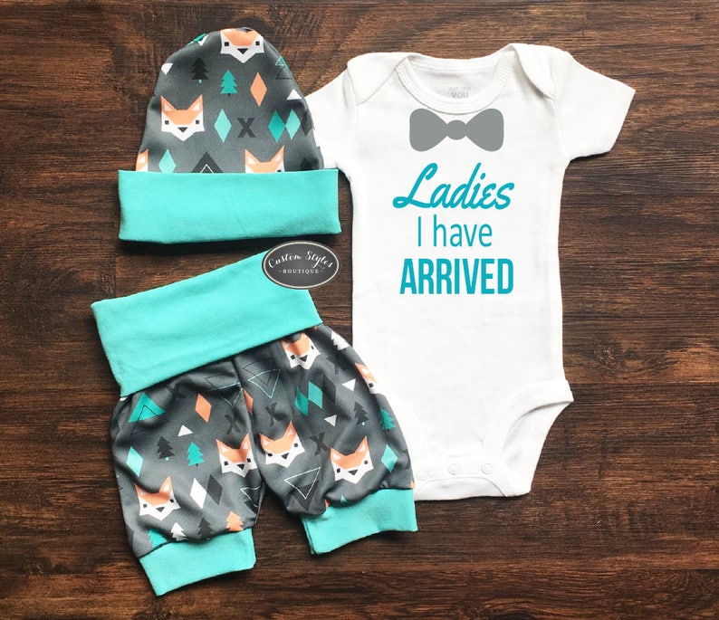 Summer Outfit Baby Boy Shorts Hosptial Outfit Baby Foxes Teal And Gray Fox Print Shorts And Hat Baby Boy Coming Home Outfit