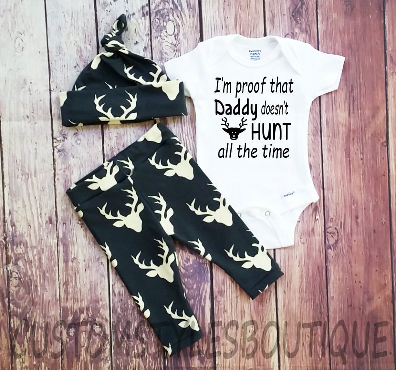 Baby Boy Country Outfit Set Baby Boy Coming Home Outfit Short Sleeve Infant Bodysuit Deer Leggings And Hat