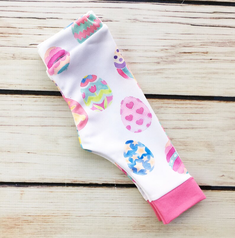 Baby Girls First Easter Outfit Easter Egg Leggings,Hat /& Headband With Pink Cuffs,Baby Girl Coming Home,My 1st Easter,Baby Girl Coming Home
