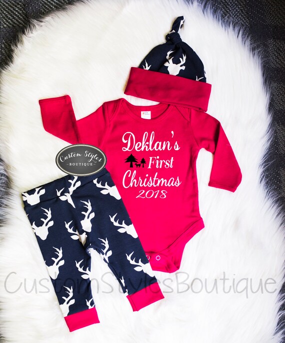 infant boy first christmas outfit