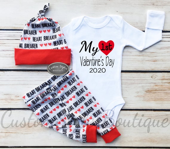 my first valentine's day outfit baby boy