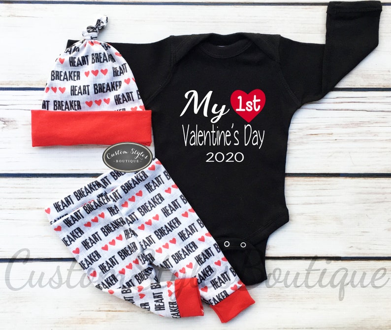 baby boy 1st valentine's day outfit