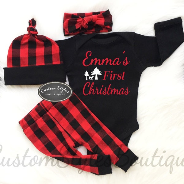 Baby Girl First Christmas Outfit Etsy