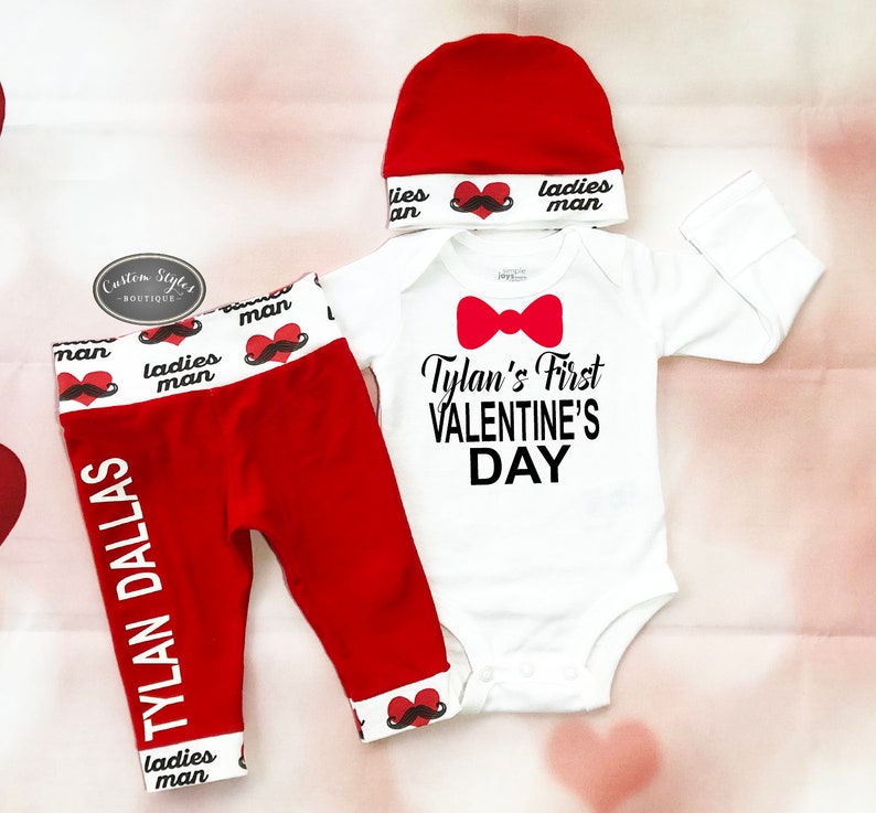 Valentine's Day Outfit Newborn Baby Boy Personalized Etsy