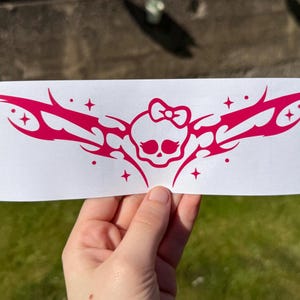 Adesivo de para-choque Monster High, decalque de vinil Tramp Stamp, adesivo de janela rosa choque, adesivo de para-choque, acessórios para carro