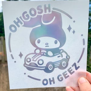 My Melody Autoaufkleber, Vinyl Aufkleber, Oh gosh Oh Geez, Fensteraufkleber, Autoaufkleber, Autozubehör