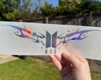 BTS Car Bumper Sticker, Bangtan Boys Kpop Tramp Stamp Vinyl Decal, Holographic Window Sticker, Bumper Sticker, Car Accessories