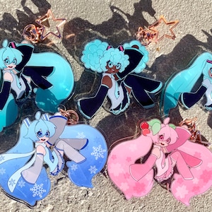 Mikuverse acrylic charms, hatsune miku variant acrylic keychains