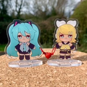 Mikurin standee, magnet acrylic stand, vocaloid matching charms