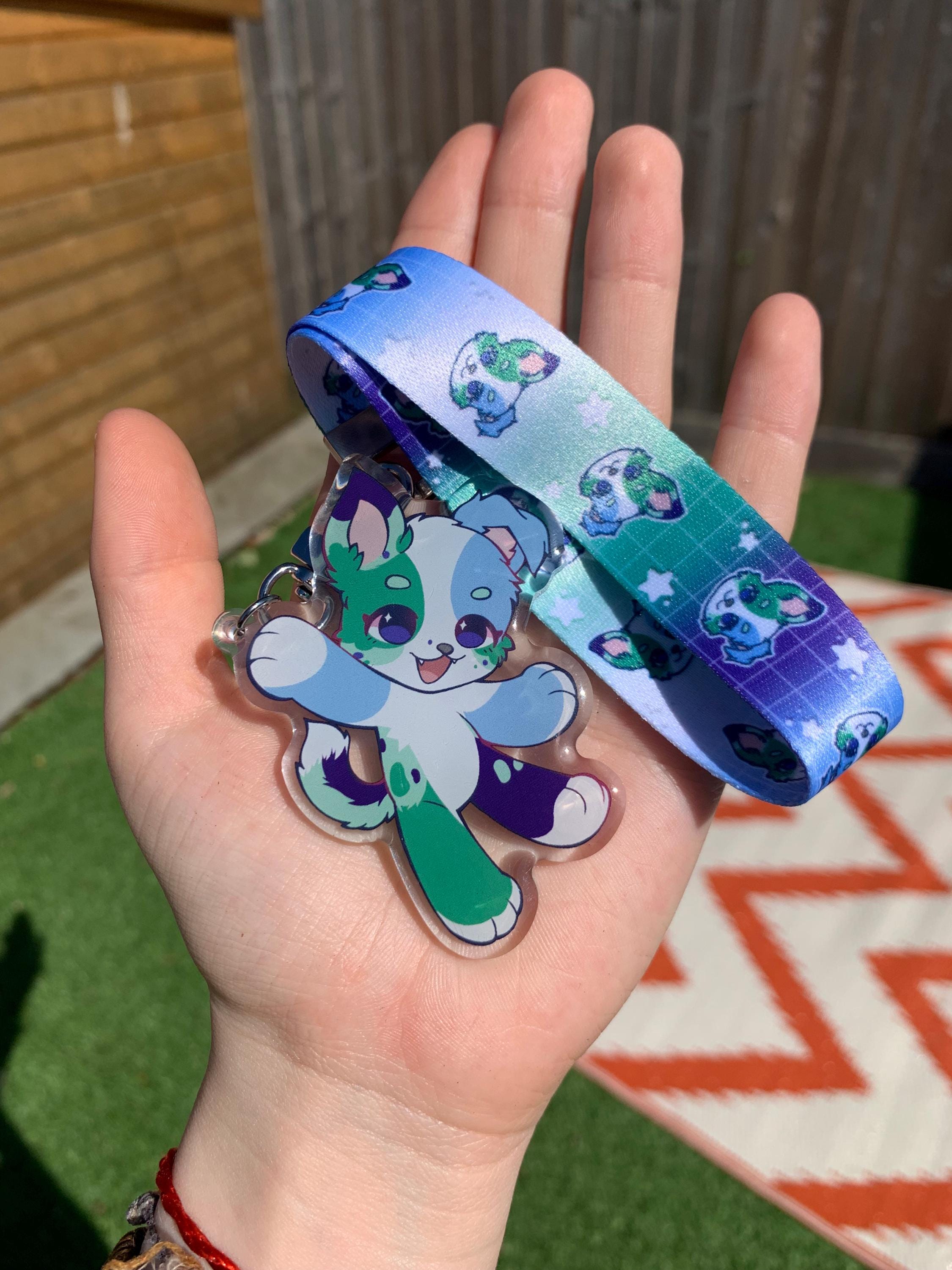 LGBT Furry Lanyard Charms, Acrylic Fursona Lanyard Keychain, Lgbt