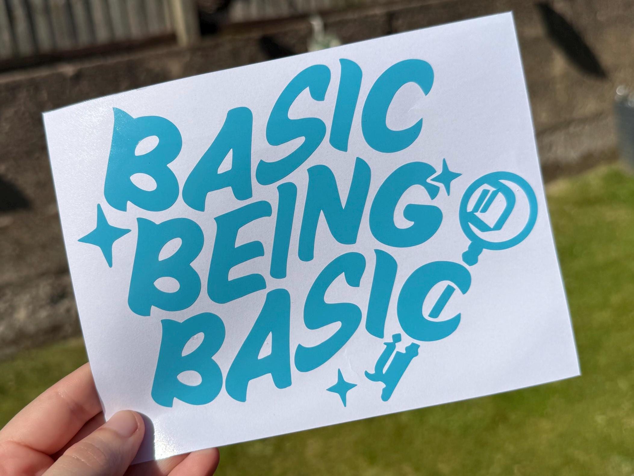 DJO Car Sticker, Basic Being Basic Vinyl Decal, Joe Keery Window Sticker, Bumper Sticker, Car Accessories