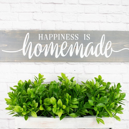 Happiness is Homemade Wooden Sayings Wall Décor Rustic Etsy