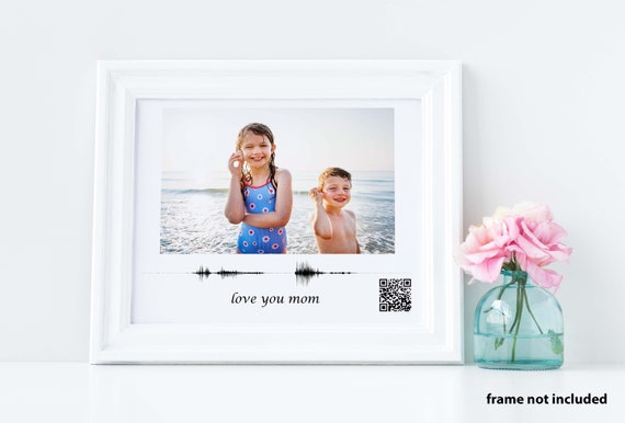 Personalized Photo Soundwave Art QR Code, Mother's Day Gift, Photo