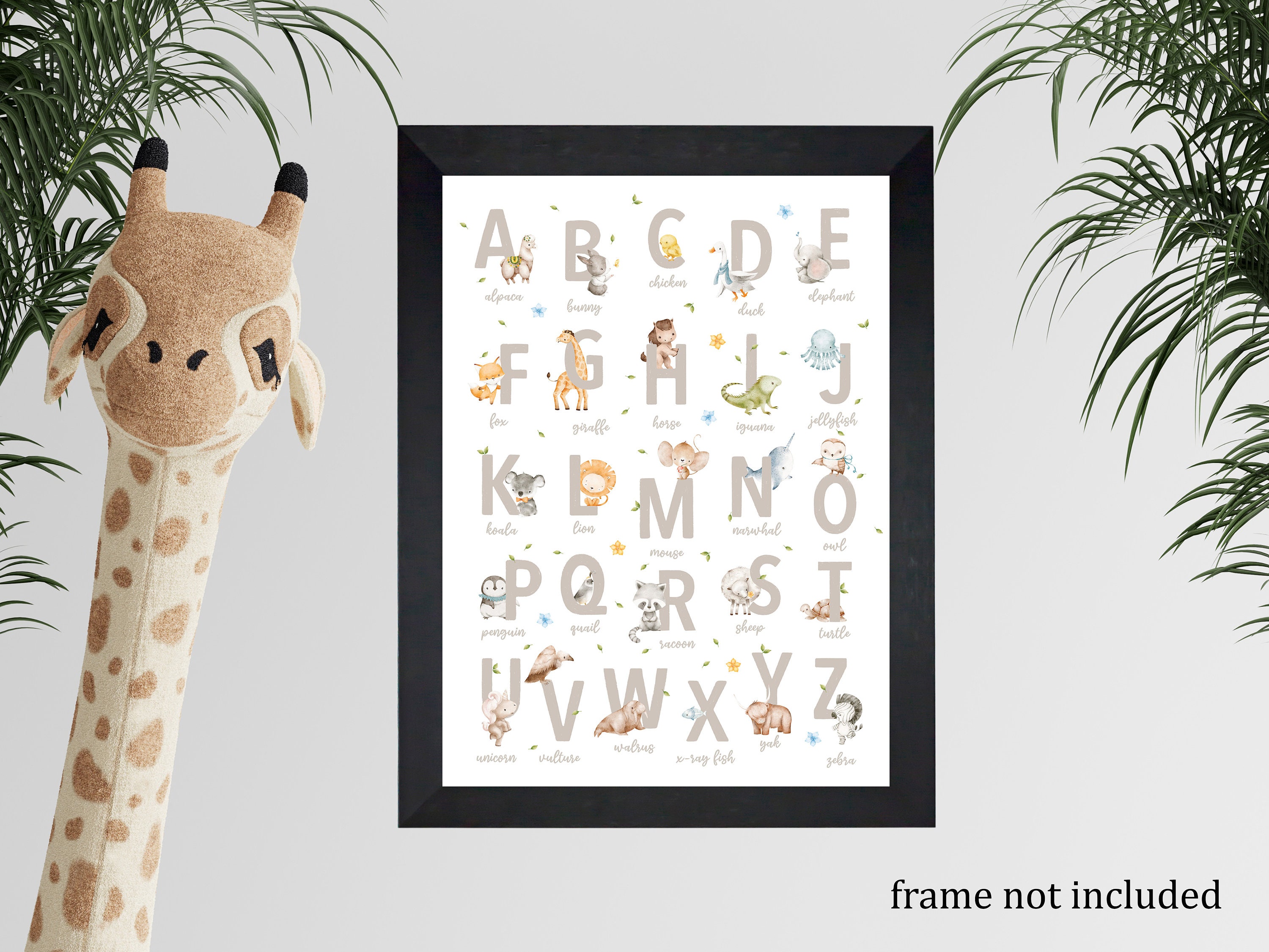 11x14 Canvas Print with Woodland Animals for Your Nursery or Kids
