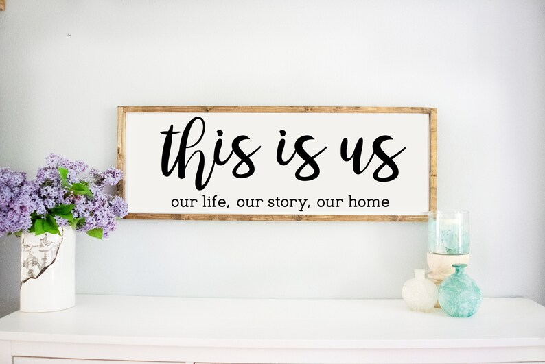 This Is Us Rustic White Large Wood Framed Sign wooden sayings Etsy