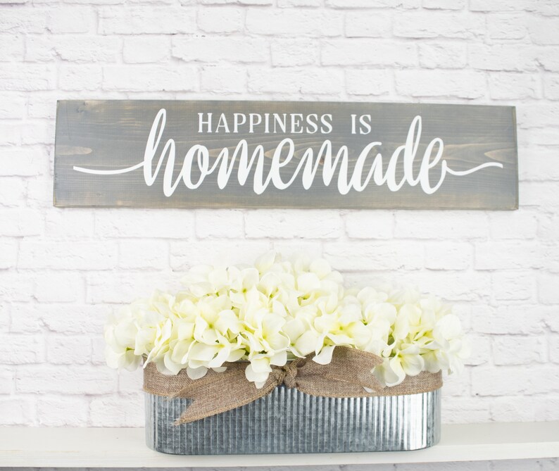 Happiness is Homemade Wooden Sayings Wall Décor Rustic Etsy