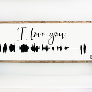 QR voicemail frame, Custom Memorial with QR Code and Soundwave, Gift for Loss, Personalized Voice Recording Or Video Sign Wood Framed
