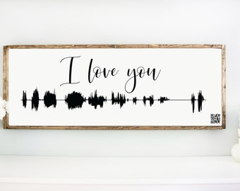 QR voicemail frame, Custom Memorial with QR Code and Soundwave, Gift for Loss, Personalized Voice Recording Or Video Sign Wood Framed