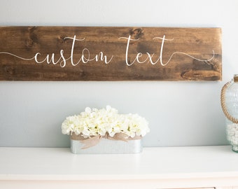 Custom Wood Sign, Personalized Words or Text Wooden Wall Decor, Rustic Farmhouse Home Decor, Personalized Sign Gift, Custom Quote Sign