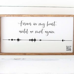 Unique Personalized Memorial Gifts - QR Code Soundwave Art - Custom Voicemail or Video - Voice Recording - Framed Sign for Lost Loved Ones