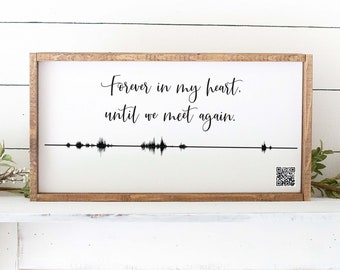 Unique Personalized Memorial Gifts - QR Code Soundwave Art - Custom Voicemail or Video - Voice Recording - Framed Sign for Lost Loved Ones
