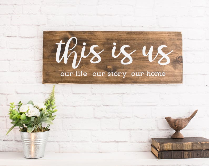 This Is Us Wood Sign Saying Rustic Farmhouse Wooden Wall Signs Personalized For Home