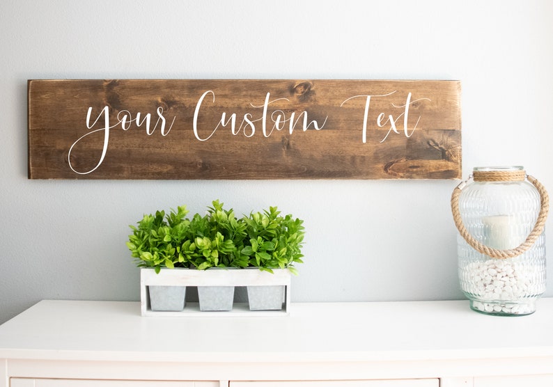 Custom Wood Sign, Personalized Words or Text Wooden Wall Decor, Rustic Farmhouse Home Decor, Personalized Sign Gift, Custom Quote Sign image 4