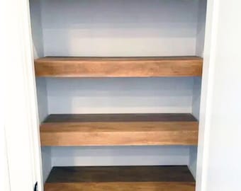 wire rack shelf cover -  Floating Shelves for Pantry, Closet, wood shelf cover, Wood Toppers for Wire Shelves, Wire Rack Covers