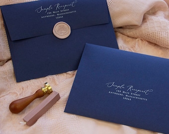 Midnight Blue Wedding Envelopes - Square Flap A7 (25 Pack) Blank