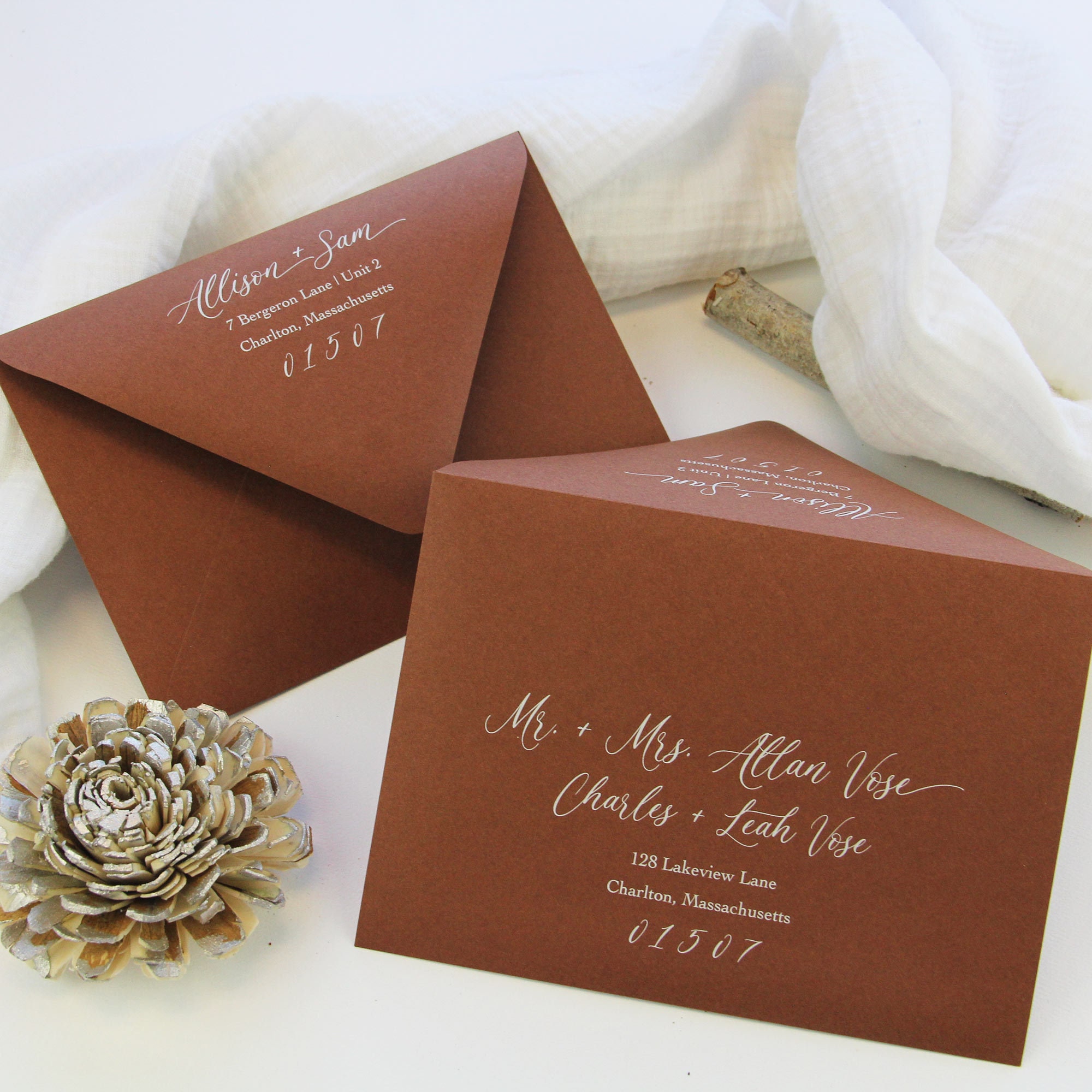 Sepia dark Terracotta/rust Wedding Envelopes Standard Sizes for Invites,  Rsvps 25 Envelopes A1, A7, A9 Addressing Available 