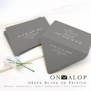 Dark Gray Envelopes | Charcoal Envelopes for Weddings, RSVPs, Invites | 25 Envelopes, Blank or Custom Printed | 4x6, 5x7, 5x8 + More Sizes