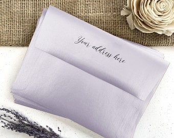 Lilac Wedding Envelopes, Shimmer Metallic Kunzite | 25 Blank Straight Flap Envelopes | Addressing Available | A2, A6, A7, A9 + More Sizes