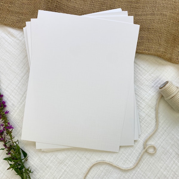 5 x 7 Linen Textured Card Stock | Thick, Heavy Paper, Linen Finish - 100lb | White Color for Invitations, Cards, Prints | 25 Blank Cards