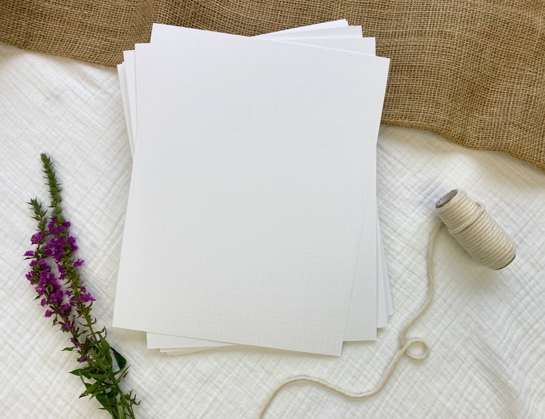 Onvalop 8 1/2 x 11 Linen Textured Card Stock | Thick, Heavy Paper, Linen Finish - Ultimate White
