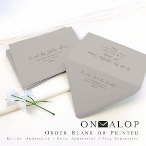 Stone Gray Envelopes for Weddings, RSVPs, Save the Dates, Invites | 25 Envelopes, Blank or Custom Printed | 4x6, 5x7, 5x8 + More Sizes