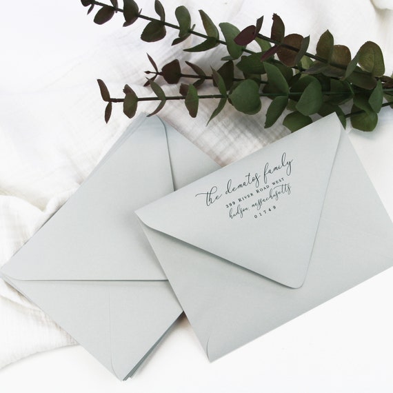 Enveloppes à rabat à rabat bleu gris pluie pour faire-part de mariage 5 x 7  A7 d'autres tailles 25 enveloppes vierges Impression d'adresses disponible  -  France