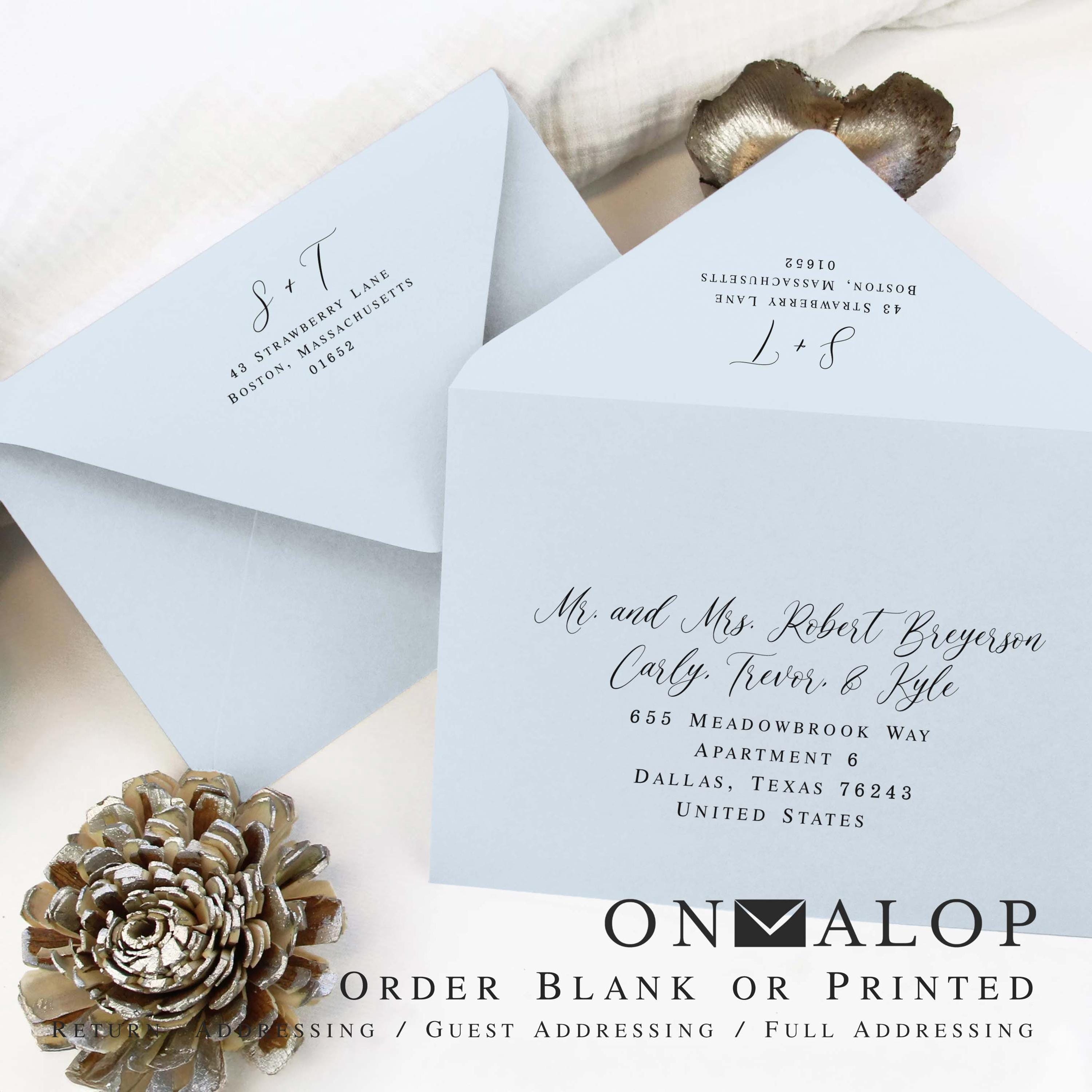 Light Sky Blue Envelopes for Weddings, RSVPs, Baby Showers, Invites, etc | 25 Envelopes, Blank or Custom Printed | 4x6, 5x7, 5x8 + More