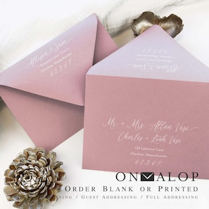 Dusty Rose Envelopes for Weddings, RSVP, Save the Dates, Baby Shower, Invites | 25 Envelopes, Blank or Custom Printed | 4x6, 5x7, 5x8 + More