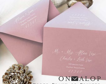 Dusty Pink Wedding Envelopes, Blank or Printed | Euro Flap (Set of 25) Dusty Rose
