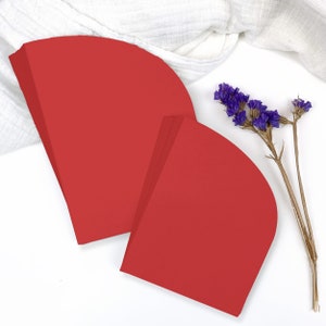 Scarlet Classic Red Arch Cards for Bar Bat Mitzvah, Party, Holiday Invitations | 25 Cards Blank or Printed with Design | 4x5 A2, 5x7 A7