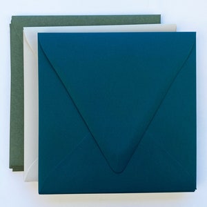 Square Envelopes - 6 1/2 in | Matte Euro Flap Envelope | Thick, Luxurious Square Envelopes for Square Invitations and Cards | 24 Colors